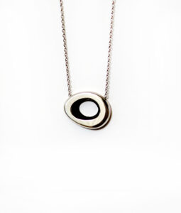 Minimalist Oval Silver Necklace