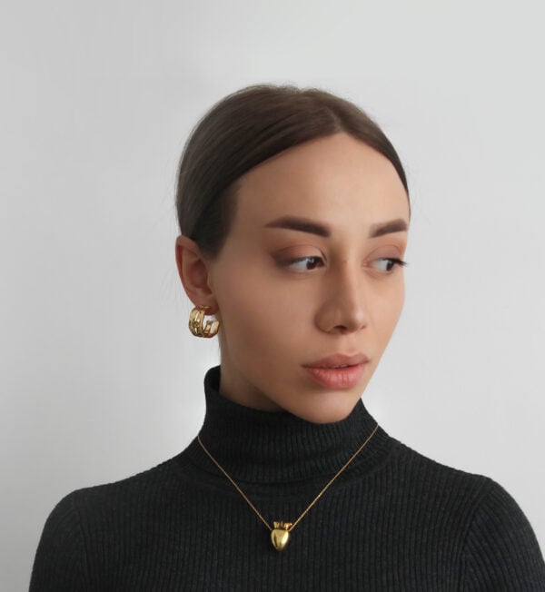 Gold Filled Hoops, Thick Chunky Hoop Earrings, Silver Hoops, Very Thick Gold Hoop Earrings, Medium Sized Hoop Earrings. Stood Earrings