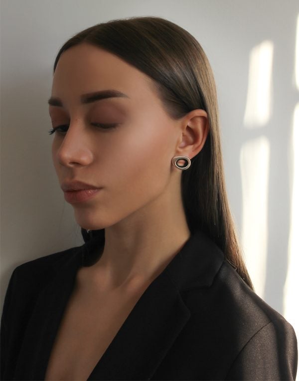 Asymmetric Earrings, Mismatch Earrings, Silver Dangle Earrings, Stud Earrings, Minimalist Style, Modern Ear studs, Abstract Earrings Hoop