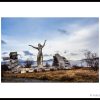 Arevik Statue on the neutral zone of Armenia-Azerbaijan border