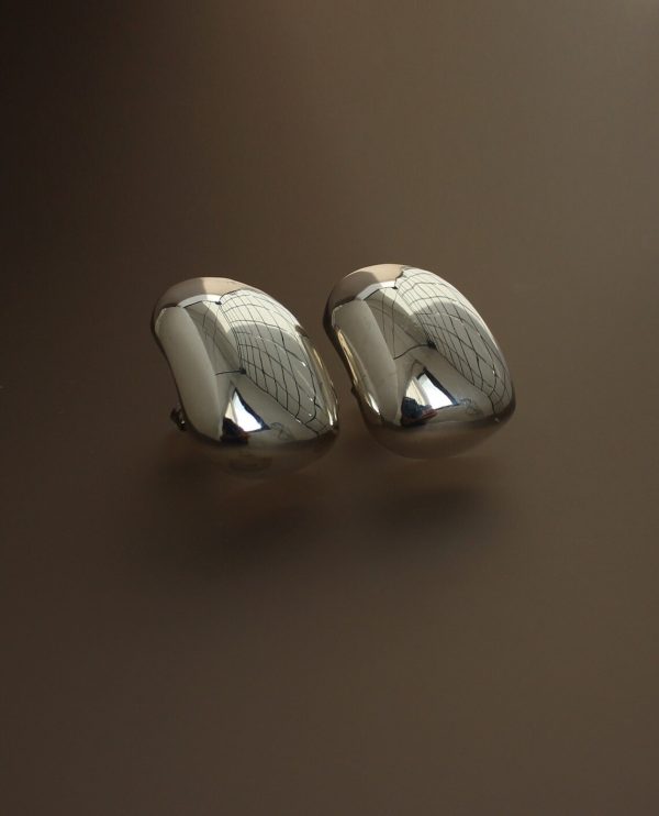 Silver Ball Stud Earrings, Dome Ball Earrings, Thick Huggie earrings, Bold Statement Earrings, Chunky Earrings, Modern, Perfect Gift for Her