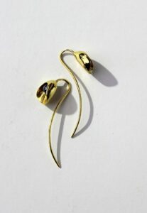 Gold Plated Silver Calla Earrings ,