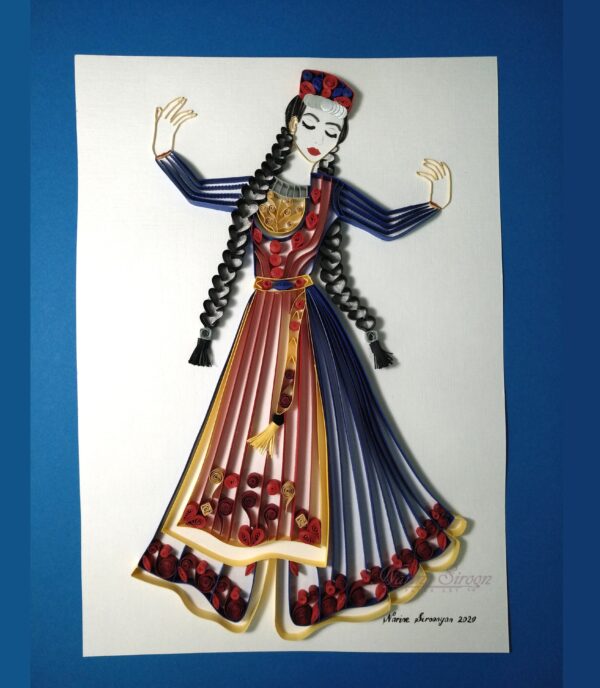 “Armenian Girl In Taraz” Contour Quilling