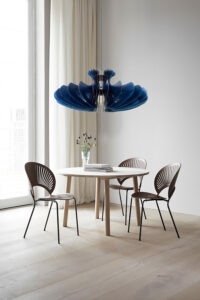 Modern Navy-Blue pendant light, Large ceiling Light “Jellyfish”