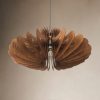 LARGE Wood Pendant Light, Modern Chandelier Lighting, Hanging Dining Lamp, Ceiling Light Fixture, Minimal Contemporary Ceiling Light Fixture