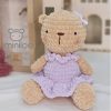 Crochet Velvet Purple Bear