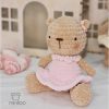 Crochet Velvet Pink Bear