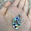 Silver Painting Palette Pendant