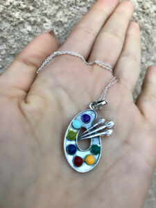 Sterling Silver 925 Painting Palette Pendant