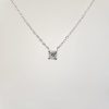 0.28 CT DIAMOND solitaire,18k white gold necklace, Genuine Natural Diamond