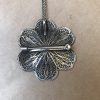 Silver filigree necklace&brooch with garnet 037