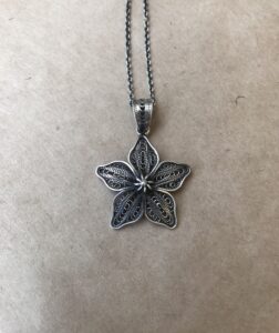 Silver filigree handmade necklace 039
