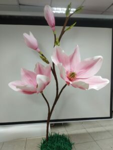 Magnolia, window display, freestanding big flower, wedding party decor