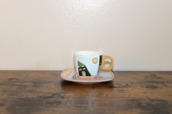 Handmade Ceramic Coffee / Espresso Cup and Saucer
