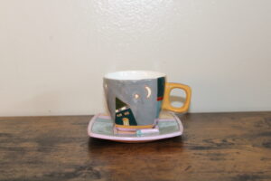 Handmade Ceramic Coffee / Espresso Cup and Saucer