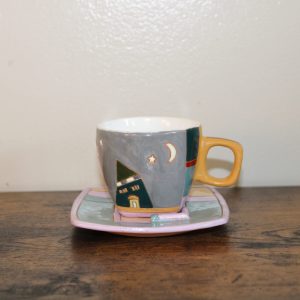 Handmade Ceramic Coffee / Espresso Cup and Saucer