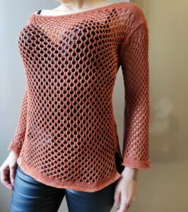 Crochet blouse with italian cotton