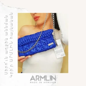 ARMLIN metallic blue clutch