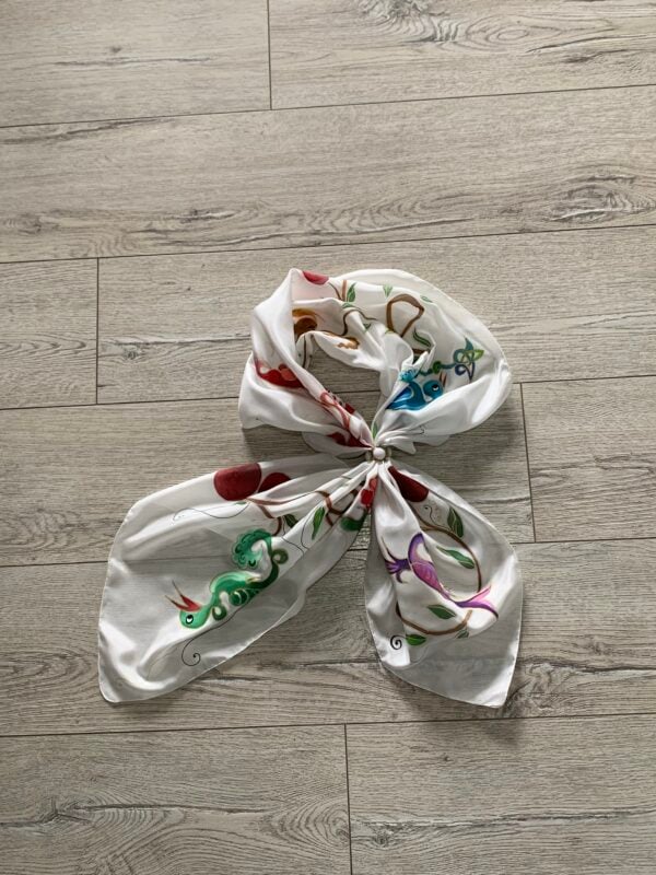 Silk Scarf Pomegranates And Letters (0077)