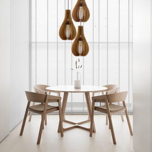 Wood Pendant light Hanging Dining Lamp, Minimalist Lighting Dining, Rustic Light Fixture, Modern Ceiling Lighting Contemporary Lamp Shade