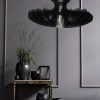 Black Wood Pendant Light, Modern Chandelier Lighting, Hanging Dining Lamp, Ceiling Light Fixture, Minimal Contemporary Ceiling Light Fixture