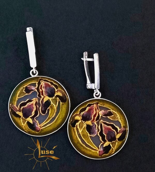 "Irises" Silver Earrings