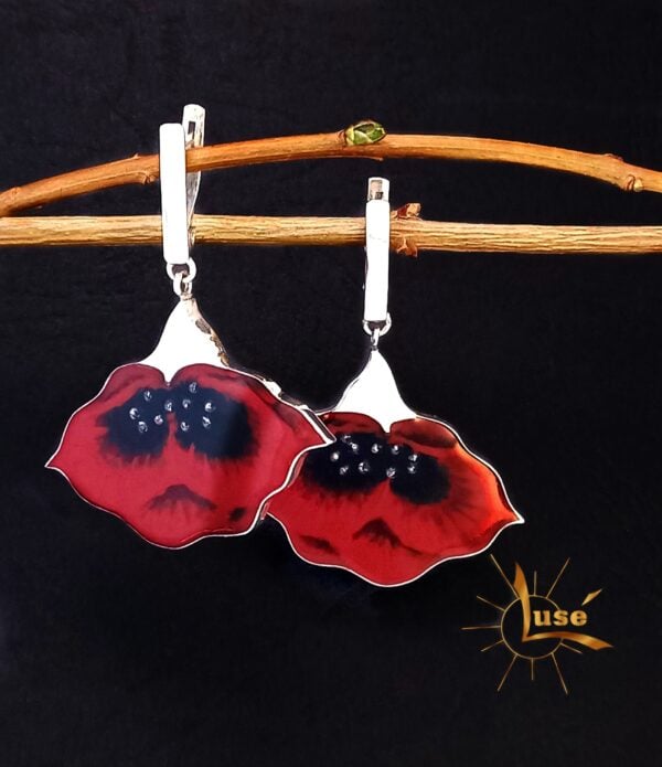 "Poppies" Silver Earrings