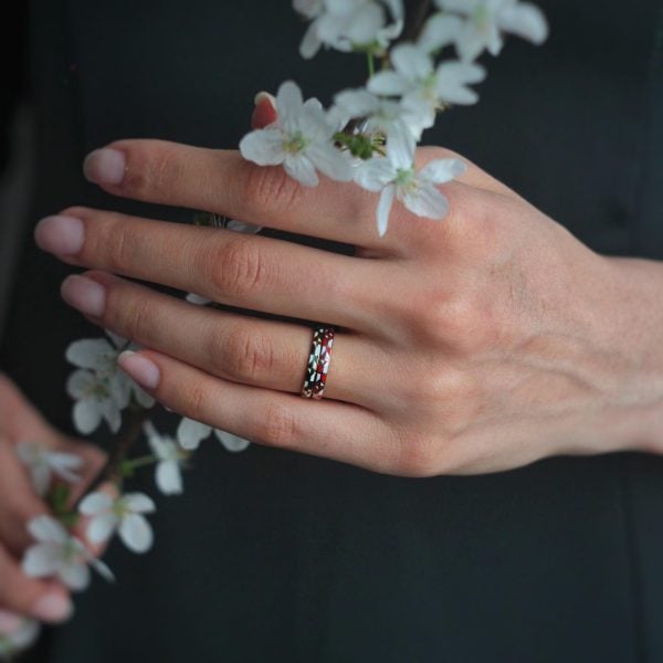 "Tsogh" Enamel Silver RIng