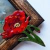 Wooden Brooch Poppy