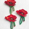 Wooden Brooch Poppy