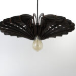 Black Wood Pendant Light, Modern Chandelier Lighting, Hanging Dining Lamp, Ceiling Light Fixture, Minimal Contemporary Ceiling Light Fixture