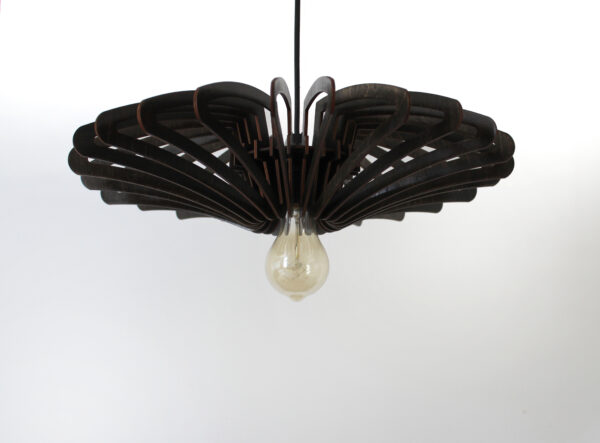 Black Wood Pendant Light, Modern Chandelier Lighting, Hanging Dining Lamp, Ceiling Light Fixture, Minimal Contemporary Ceiling Light Fixture