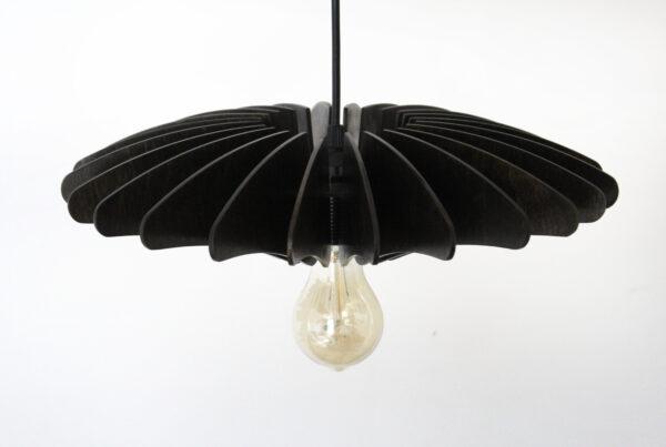 Black Wood Pendant Light, Modern Chandelier Lighting, Hanging Dining Lamp, Ceiling Light Fixture, Minimal Contemporary Ceiling Light Fixture