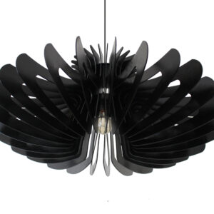 Black Wood Pendant Light, Modern Chandelier Lighting, Hanging Dining Lamp, Ceiling Light Fixture, Minimal Contemporary Ceiling Light Fixture