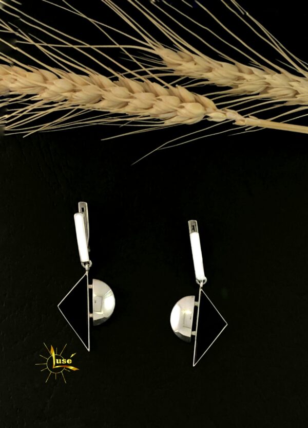 Onyx Silver Earrings