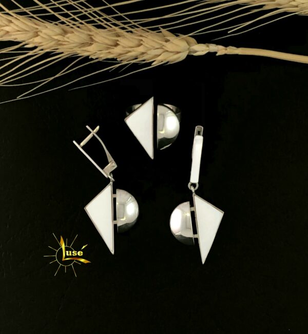 “White Nacre” Silver Jewelry Set