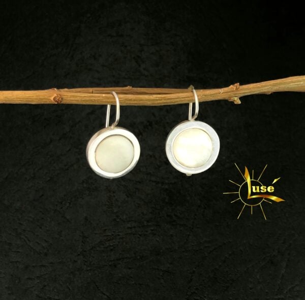 “White Nacre” Silver Earrings