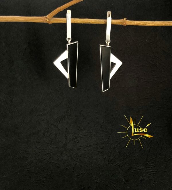 Onyx Silver Earrings