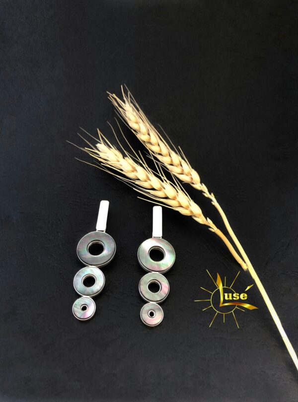 “Rainbow Nacre” Silver Earrings