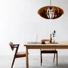 Modern Pendant Light, Nordic Ceiling Lamp, Dining Hanging Light / Ceiling Lighting Fixture / Black Chandelier / Wooden Lamp Shade / Minimal