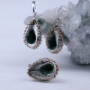 Jewelry set Seres with natural pluch malachite