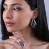 Jewelry Set with 925 sterling silver and natural strawberry quartz