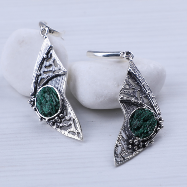 Malachite Silver Jewelry Set