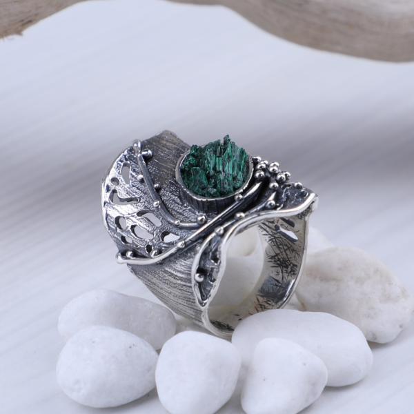 Malachite Silver Jewelry Set