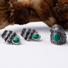 Jewelry Set with sterling silver 925 & natural malachite