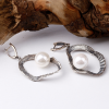 Armenian Jewelry set Gardenia with 925 sterling silver and river pearls