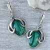 Sterling Silver Jewelry Set with natural malachite