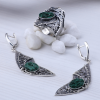 Malachite Silver Jewelry Set