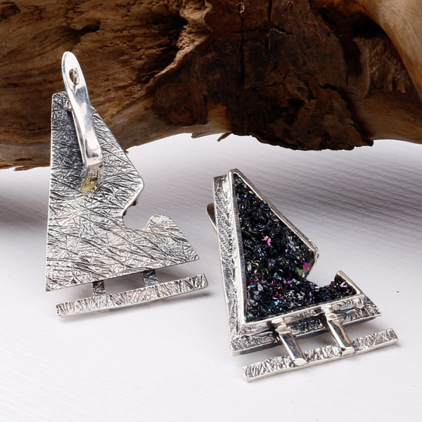 "Triangle" Carborundum Siver Jewelry Set