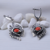 Sterling silver Jewelry Set and natural coral